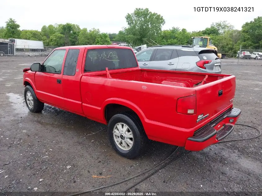 2003 GMC Sonoma Sls VIN: 1GTDT19X038241321 Lot: 42353302