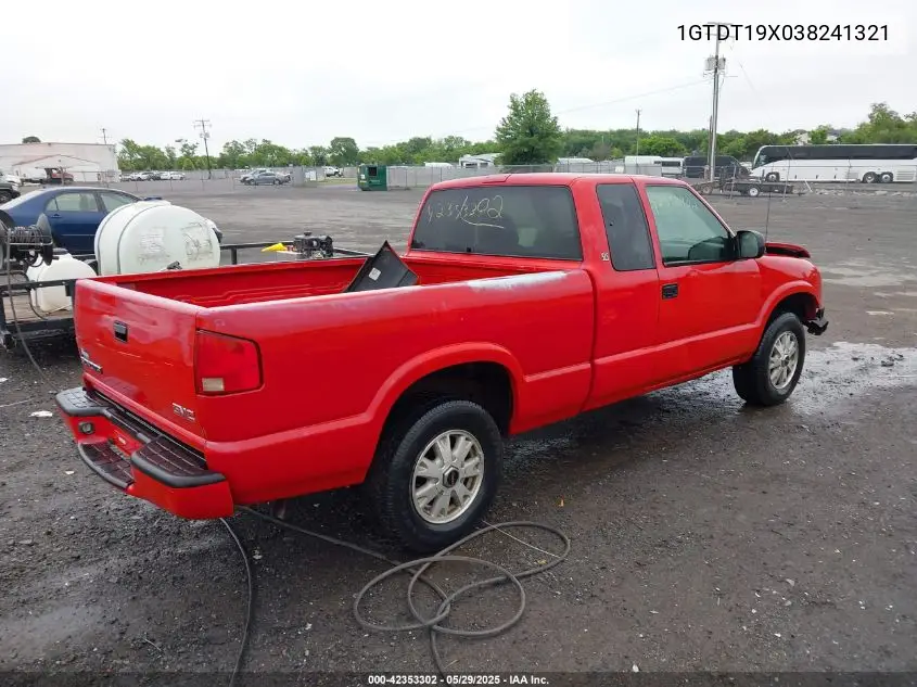 2003 GMC Sonoma Sls VIN: 1GTDT19X038241321 Lot: 42353302