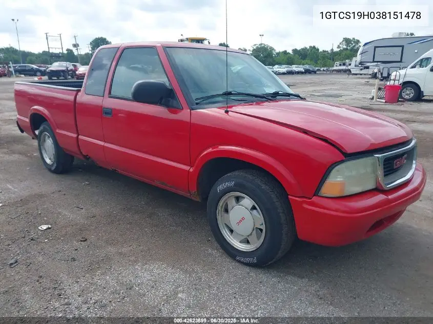 2003 GMC Sonoma Sls VIN: 1GTCS19H038151478 Lot: 42623699