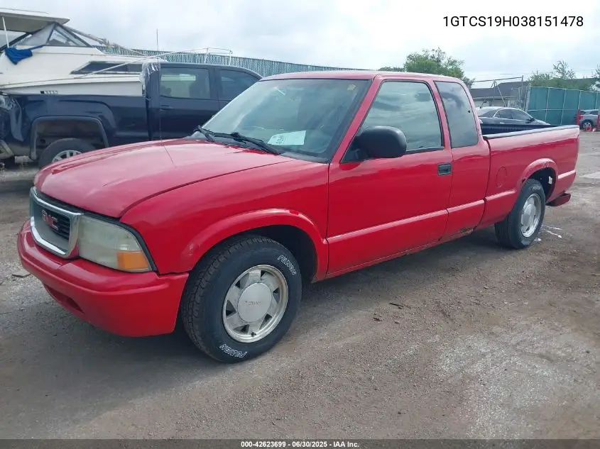 2003 GMC Sonoma Sls VIN: 1GTCS19H038151478 Lot: 42623699