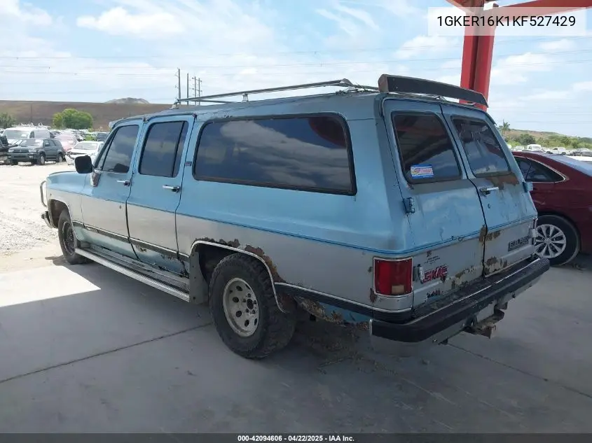 1989 GMC Suburban R15 Conventional VIN: 1GKER16K1KF527429 Lot: 42094606