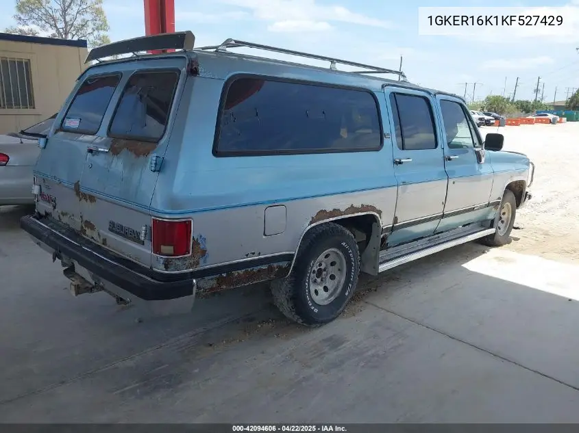 1989 GMC Suburban R15 Conventional VIN: 1GKER16K1KF527429 Lot: 42094606