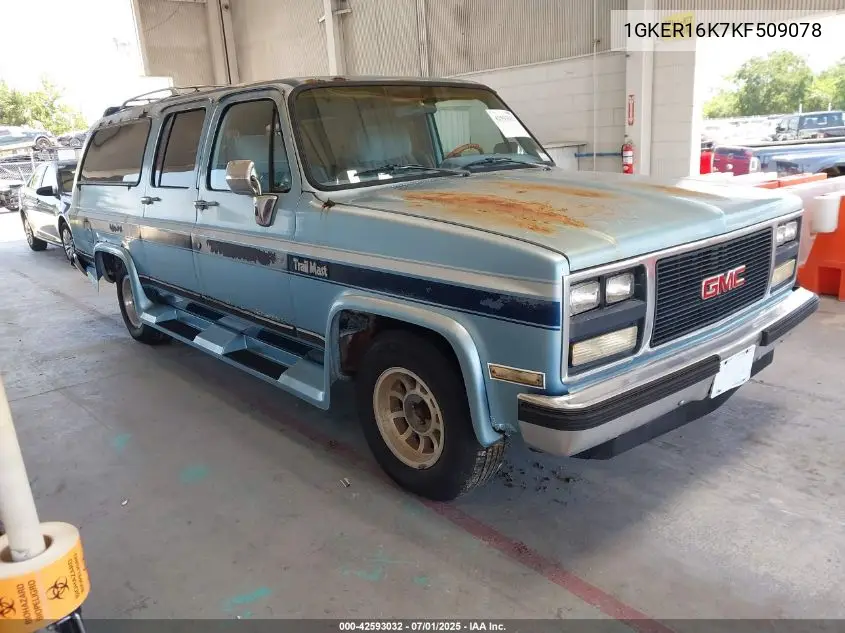 1989 GMC Suburban R15 Conventional VIN: 1GKER16K7KF509078 Lot: 42593032