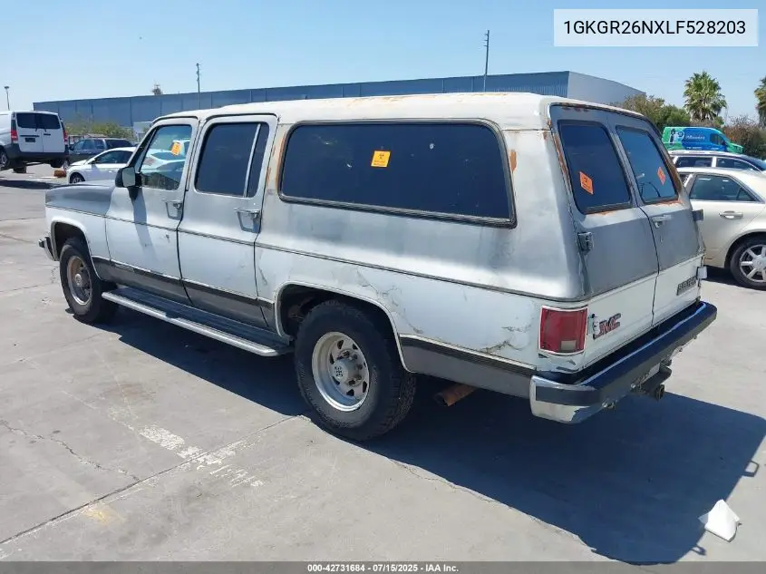 1990 GMC Suburban R25 Conventional VIN: 1GKGR26NXLF528203 Lot: 42731684