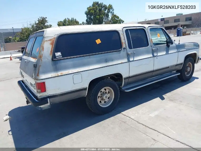 1990 GMC Suburban R25 Conventional VIN: 1GKGR26NXLF528203 Lot: 42731684