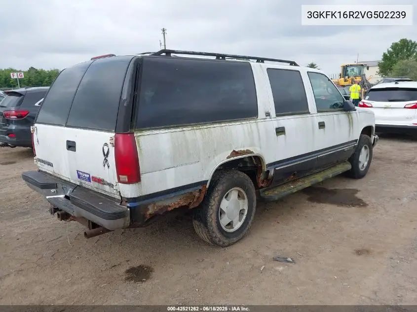 1997 GMC Suburban 1500 Sl VIN: 3GKFK16R2VG502239 Lot: 42521262