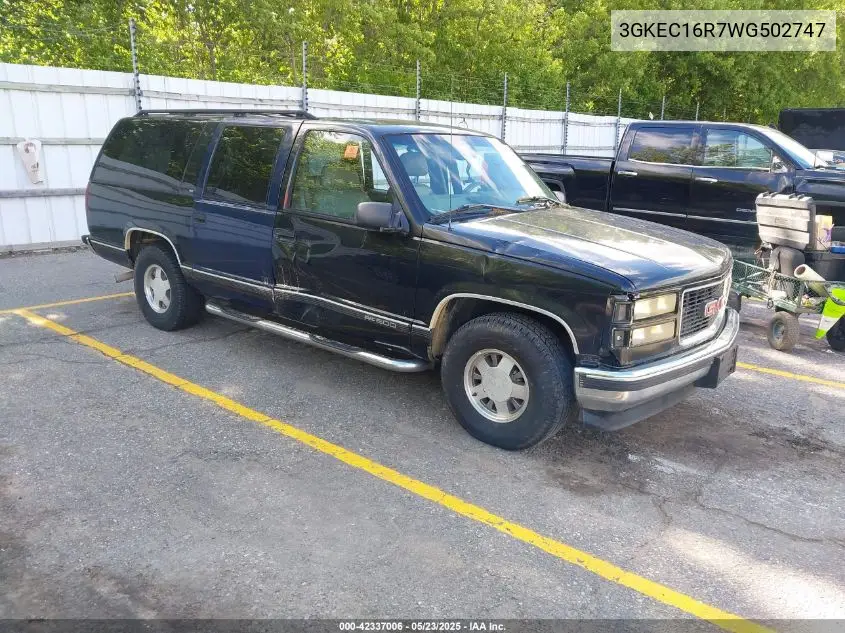 1998 GMC Suburban 1500 Sl VIN: 3GKEC16R7WG502747 Lot: 42337006