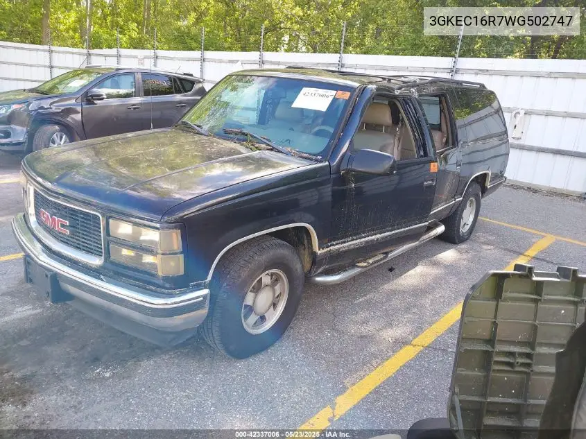1998 GMC Suburban 1500 Sl VIN: 3GKEC16R7WG502747 Lot: 42337006