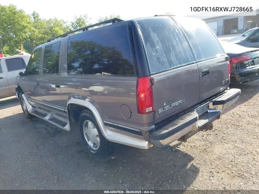 1998 GMC Suburban K1500 VIN: 1GDFK16RXWJ728665 Lot: 42547538