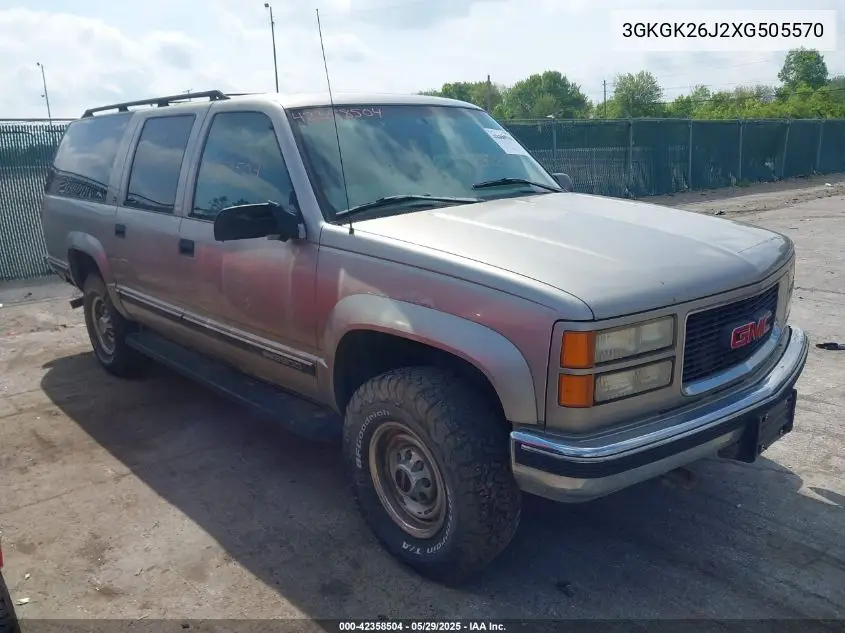 1999 GMC Suburban 2500 Sl VIN: 3GKGK26J2XG505570 Lot: 42358504