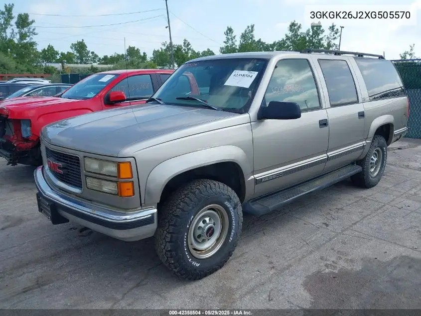 1999 GMC Suburban 2500 Sl VIN: 3GKGK26J2XG505570 Lot: 42358504