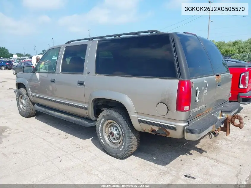 1999 GMC Suburban 2500 Sl VIN: 3GKGK26J2XG505570 Lot: 42358504