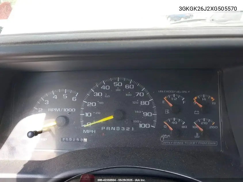 1999 GMC Suburban 2500 Sl VIN: 3GKGK26J2XG505570 Lot: 42358504
