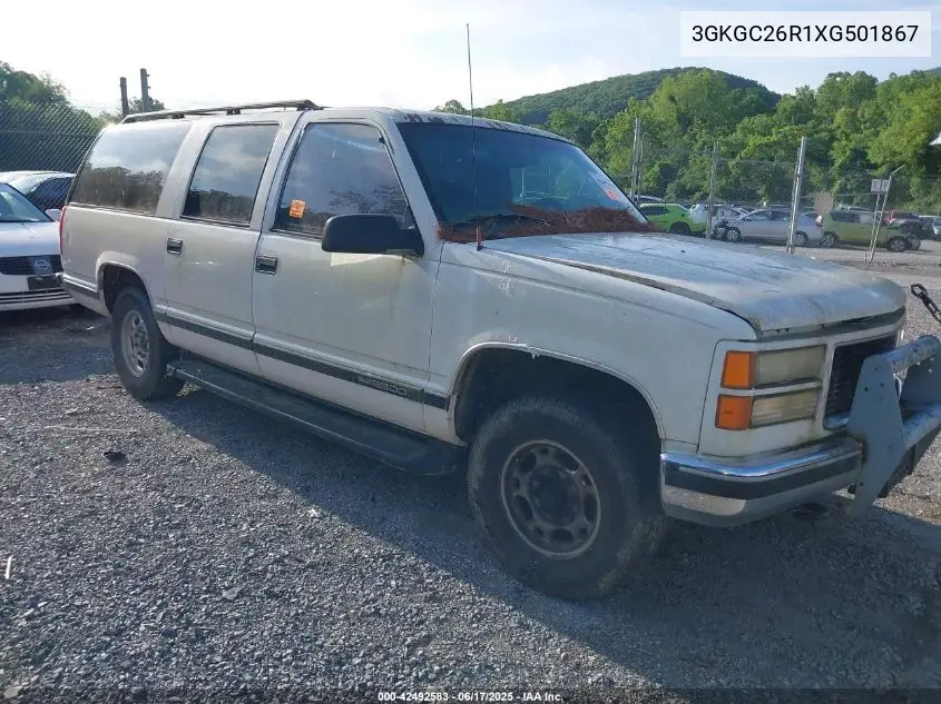 1999 GMC Suburban 2500 Sl VIN: 3GKGC26R1XG501867 Lot: 42492583