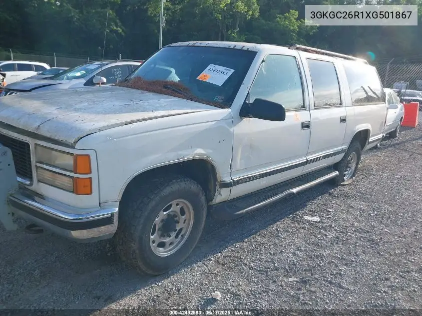 1999 GMC Suburban 2500 Sl VIN: 3GKGC26R1XG501867 Lot: 42492583