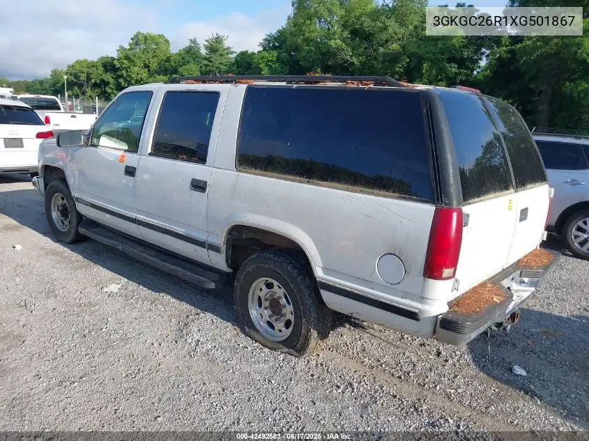 1999 GMC Suburban 2500 Sl VIN: 3GKGC26R1XG501867 Lot: 42492583
