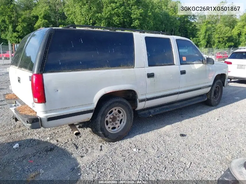 1999 GMC Suburban 2500 Sl VIN: 3GKGC26R1XG501867 Lot: 42492583