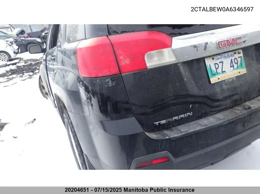 2010 GMC Terrain Sle VIN: 2CTALBEW0A6346597 Lot: 20204651