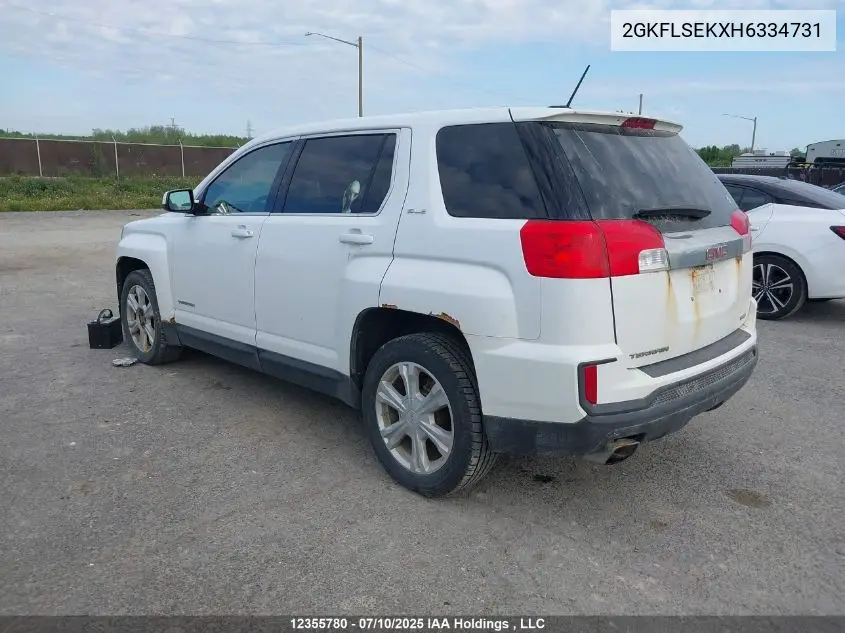 2017 GMC Terrain Sle VIN: 2GKFLSEKXH6334731 Lot: 12355780