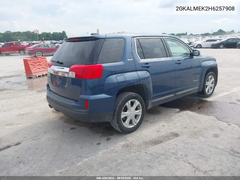 2017 GMC Terrain Sle-1 VIN: 2GKALMEK2H6257908 Lot: 42623833