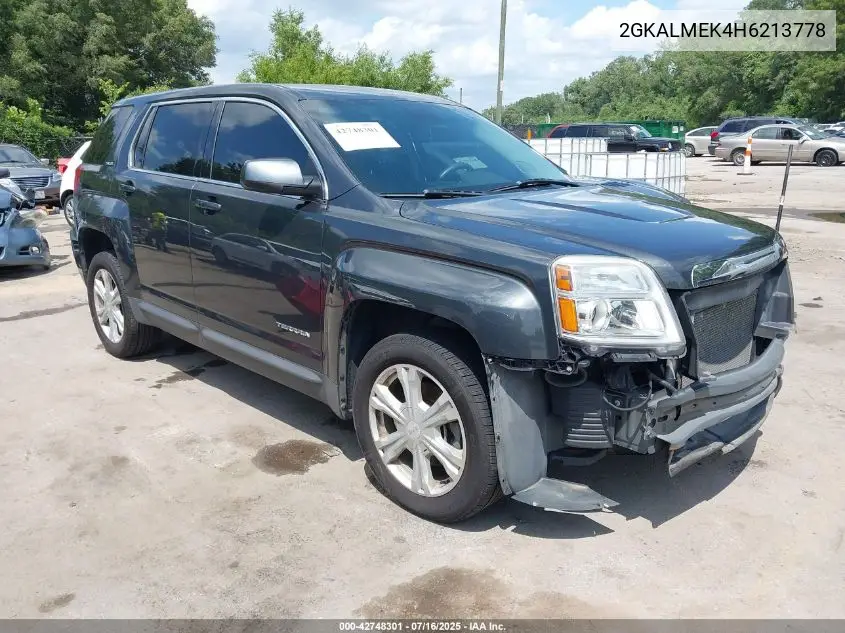 2017 GMC Terrain Sle-1 VIN: 2GKALMEK4H6213778 Lot: 42748301