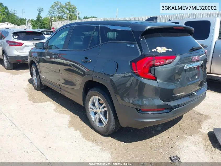 2021 GMC Terrain Fwd Sle VIN: 3GKALMEV7ML320002 Lot: 42236180