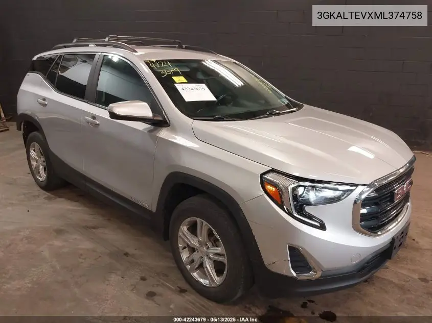 2021 GMC Terrain Awd Sle VIN: 3GKALTEVXML374758 Lot: 42243679