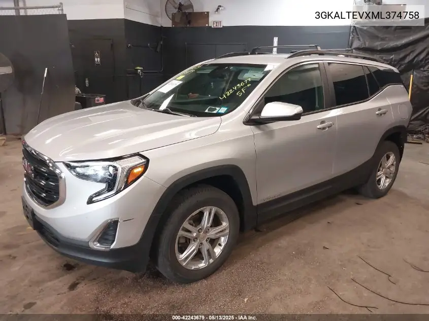 2021 GMC Terrain Awd Sle VIN: 3GKALTEVXML374758 Lot: 42243679
