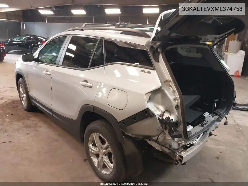 2021 GMC Terrain Awd Sle VIN: 3GKALTEVXML374758 Lot: 42243679