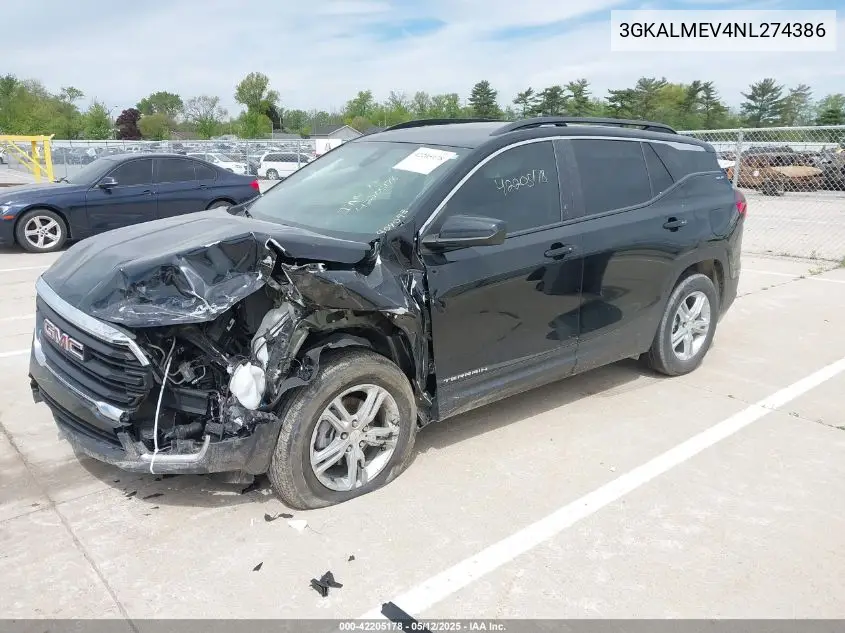 2022 GMC Terrain Fwd Sle VIN: 3GKALMEV4NL274386 Lot: 42205178