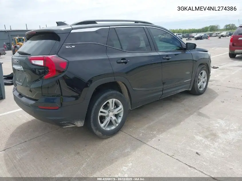 2022 GMC Terrain Fwd Sle VIN: 3GKALMEV4NL274386 Lot: 42205178