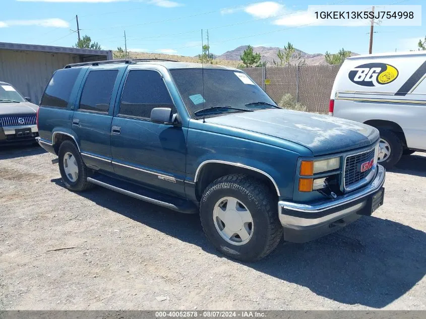 1995 GMC Yukon VIN: 1GKEK13K5SJ754998 Lot: 40052578