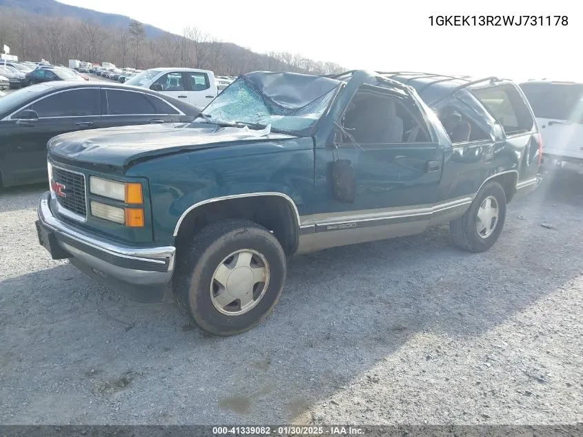 1998 GMC Yukon Sle VIN: 1GKEK13R2WJ731178 Lot: 41339082