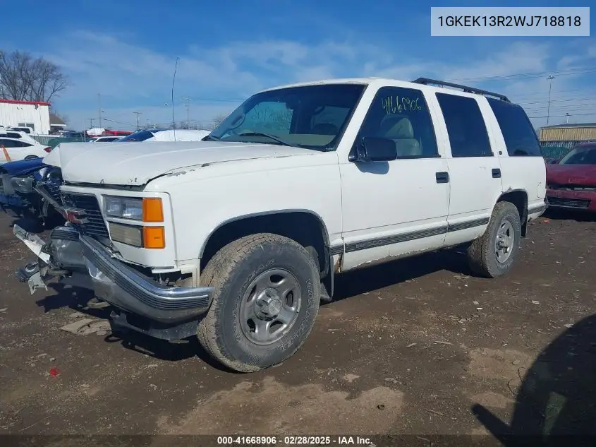 1998 GMC Yukon Slt VIN: 1GKEK13R2WJ718818 Lot: 41668906