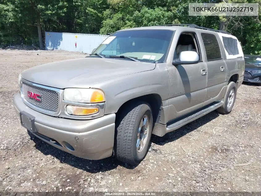 2001 GMC Yukon Xl 1500 Denali VIN: 1GKFK66U21J292719 Lot: 42582518