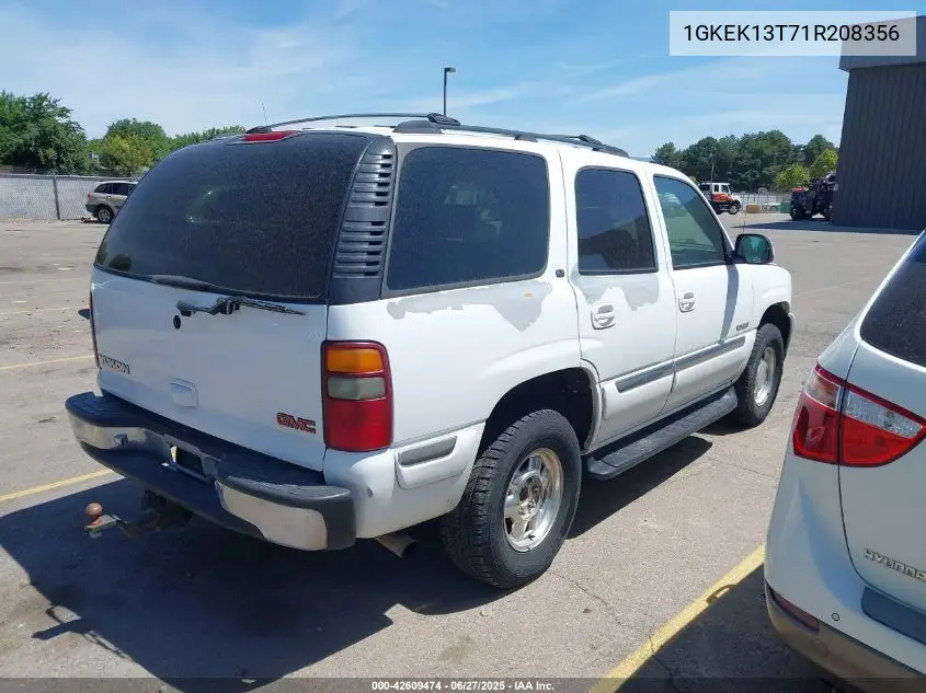 2001 GMC Yukon Slt VIN: 1GKEK13T71R208356 Lot: 42609474