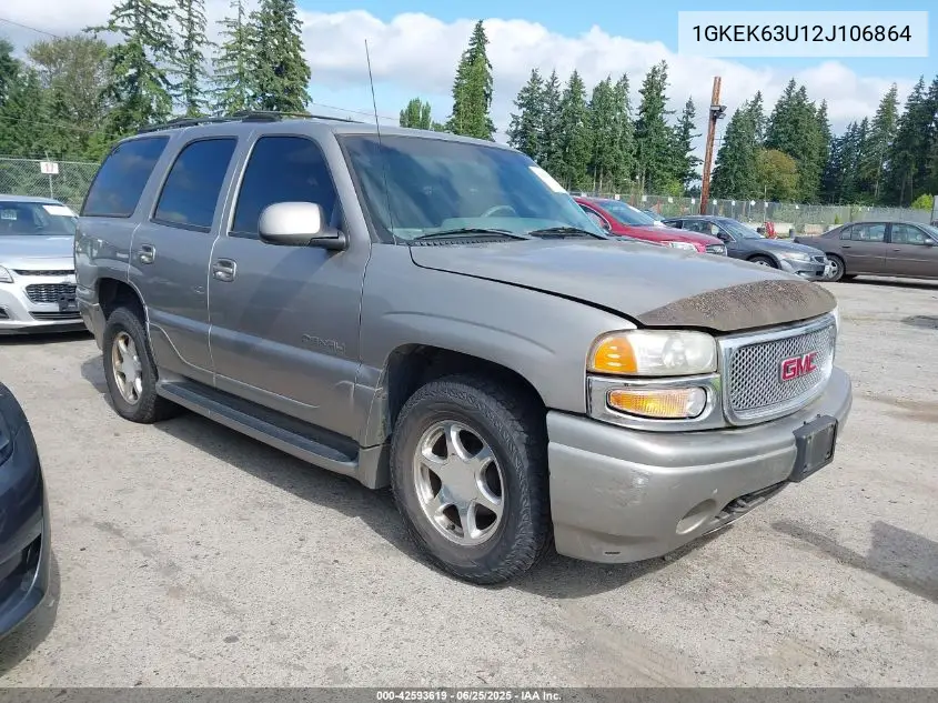 2002 GMC Yukon Denali VIN: 1GKEK63U12J106864 Lot: 42593619