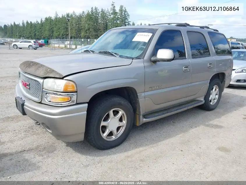 2002 GMC Yukon Denali VIN: 1GKEK63U12J106864 Lot: 42593619
