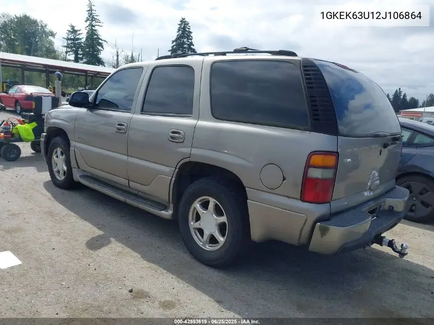 2002 GMC Yukon Denali VIN: 1GKEK63U12J106864 Lot: 42593619