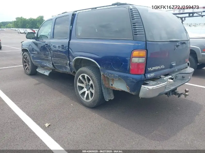 2002 GMC Yukon Xl 1500 Slt VIN: 1GKFK16Z72J259473 Lot: 42609329