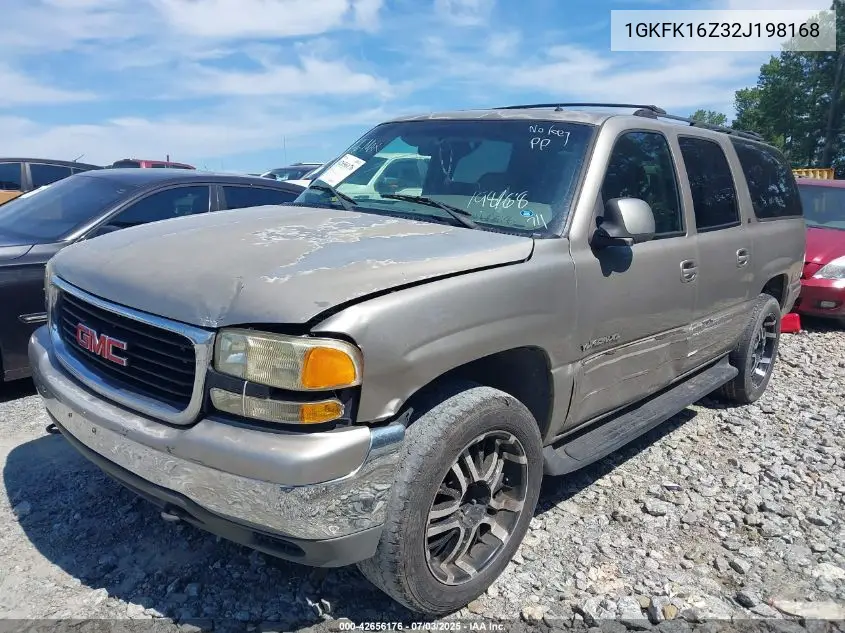 2002 GMC Yukon Xl 1500 Slt VIN: 1GKFK16Z32J198168 Lot: 42656176