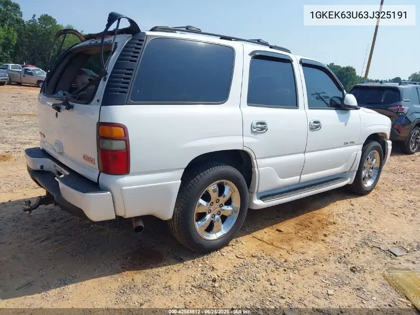 2003 GMC Yukon Denali VIN: 1GKEK63U63J325191 Lot: 42585512