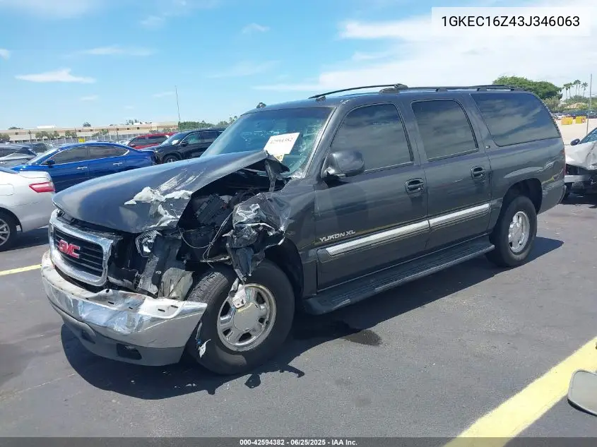 2003 GMC Yukon Xl 1500 Slt VIN: 1GKEC16Z43J346063 Lot: 42594382