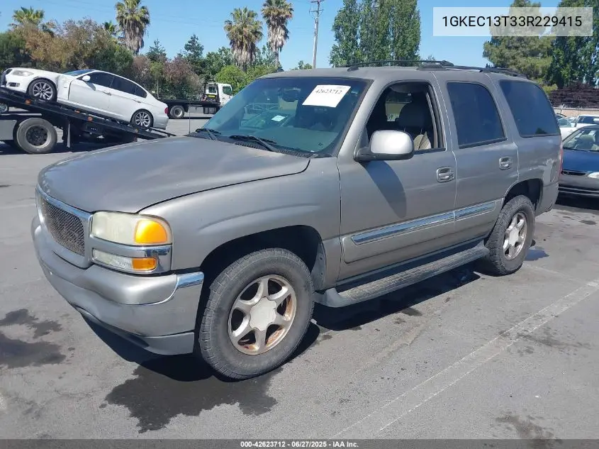 2003 GMC Yukon Slt VIN: 1GKEC13T33R229415 Lot: 42623712