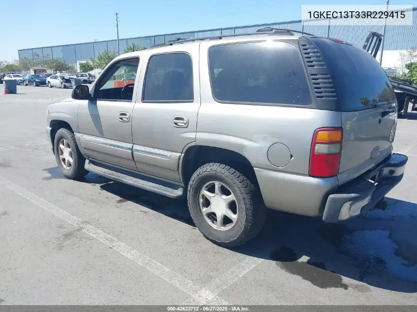 2003 GMC Yukon Slt VIN: 1GKEC13T33R229415 Lot: 42623712