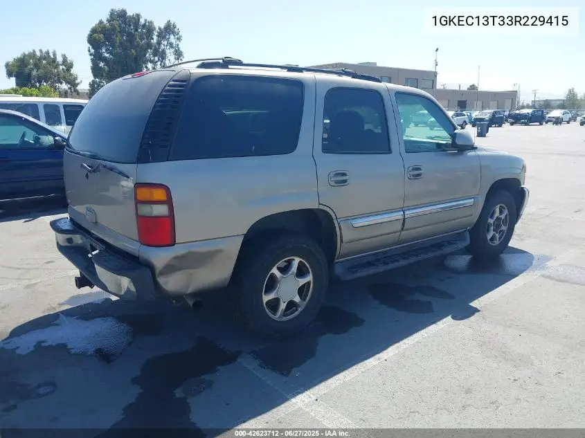 2003 GMC Yukon Slt VIN: 1GKEC13T33R229415 Lot: 42623712