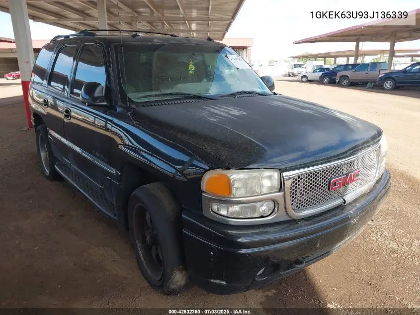 2003 GMC Yukon Denali VIN: 1GKEK63U93J136339 Lot: 42632360
