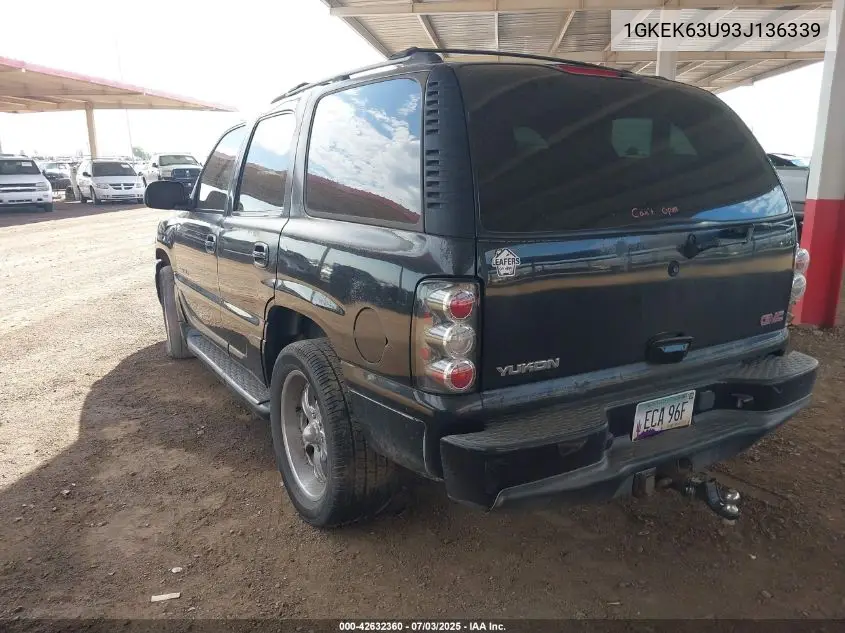 2003 GMC Yukon Denali VIN: 1GKEK63U93J136339 Lot: 42632360