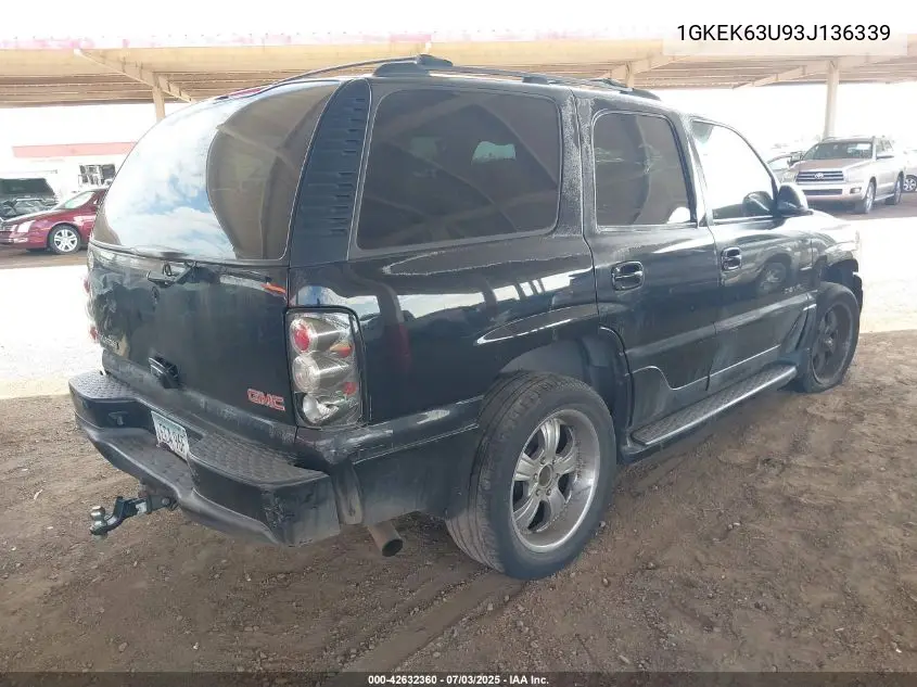 2003 GMC Yukon Denali VIN: 1GKEK63U93J136339 Lot: 42632360