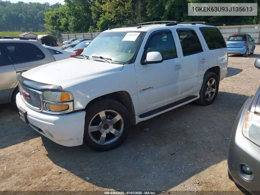2003 GMC Yukon Denali VIN: 1GKEK63U93J135613 Lot: 42642425